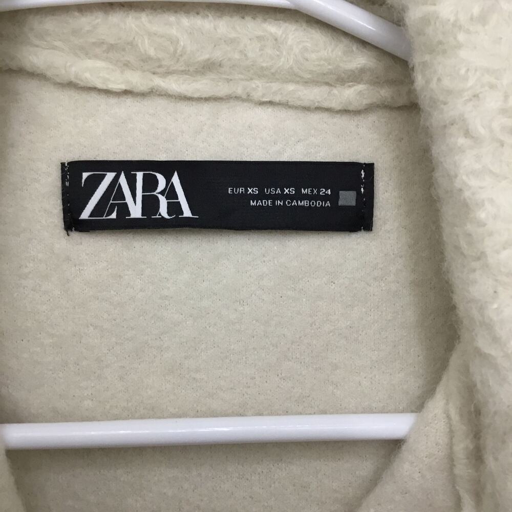 ZARA Women's Cream Oversize Soft Shirt Jacket Sz XS Fits up to Medium - Picture 6 of 10